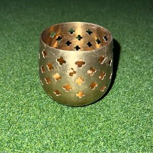 Vintage “made in India” solid brass cross votive tea light candle holder